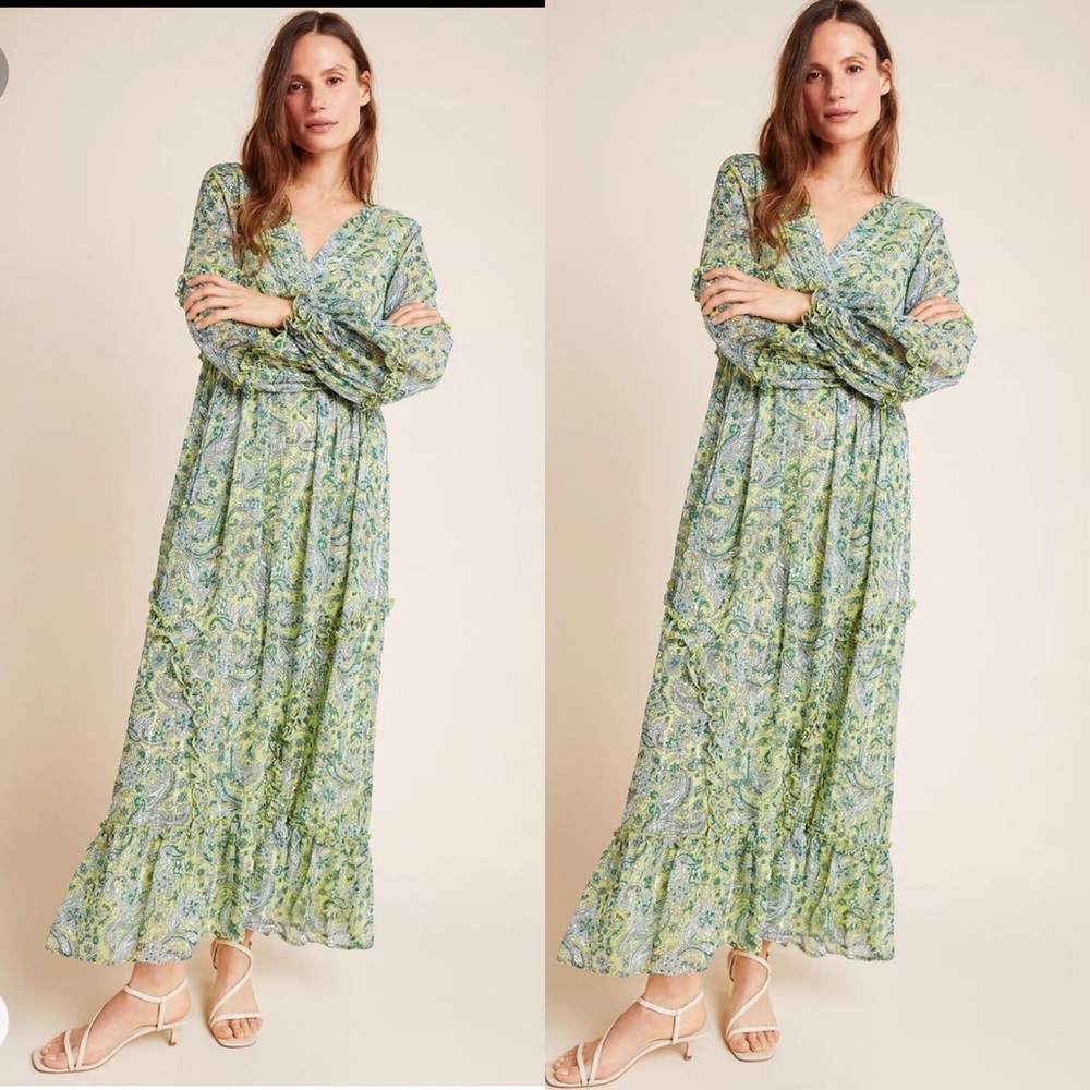 Anthropologie Magdalena Ruffled Maxi Dress